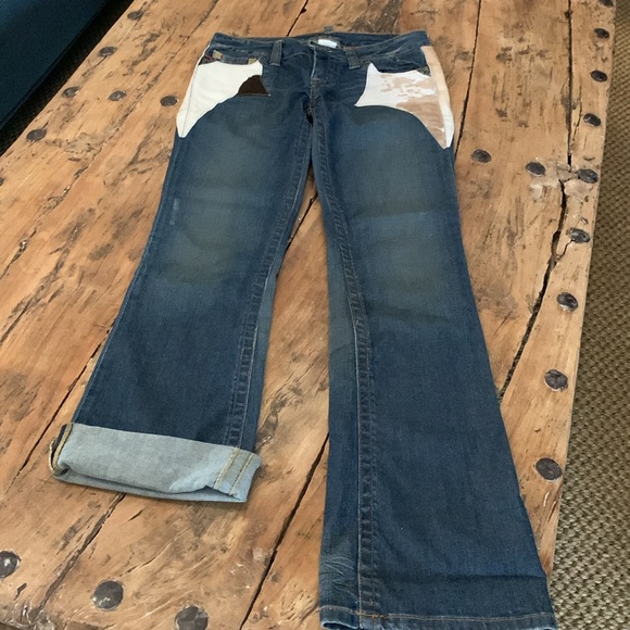 Level 99 hair on hide low rise home designed jeans - Picture 5 of 11